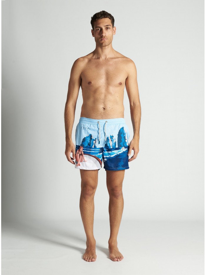 CAPRI POSTCARD SWIM SHORT