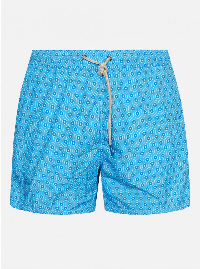 LIGHT-BLUE BEEHIVE SWIM SHORT
