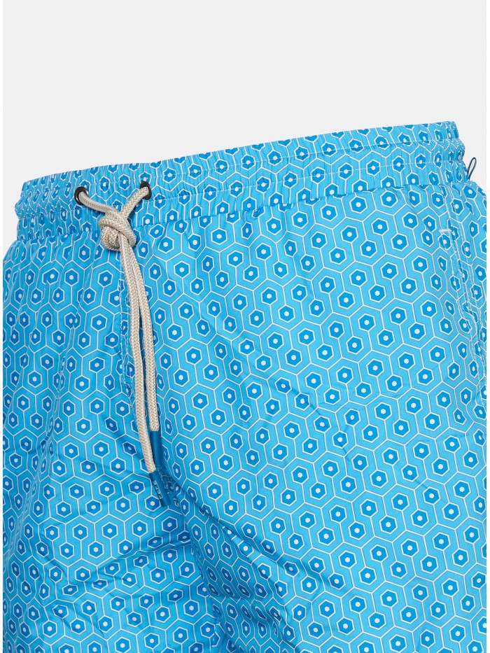 LIGHT-BLUE BEEHIVE SWIM SHORT