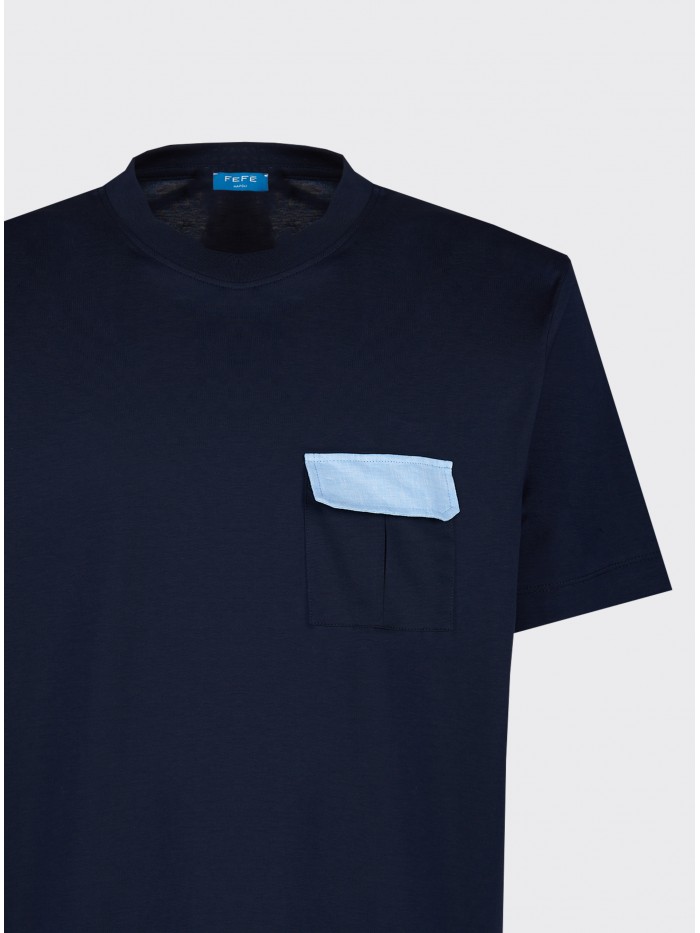 T-SHIRT FILO DI SCOZIA BLU...