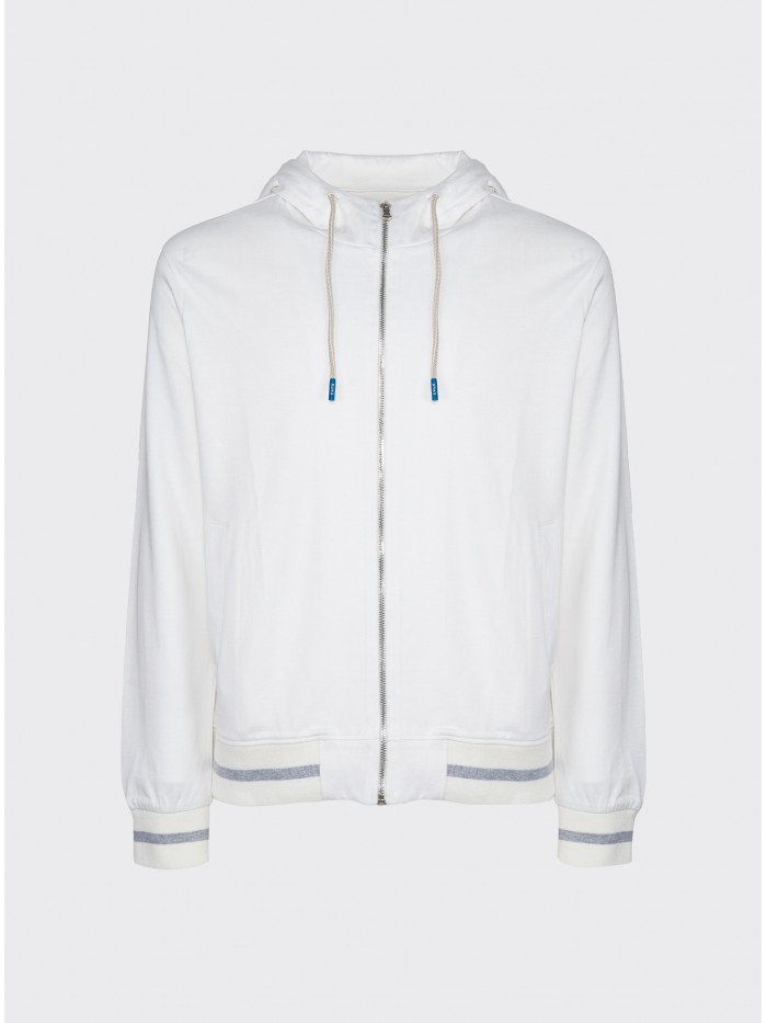 WHITE COTTON COMFORT ZIP...