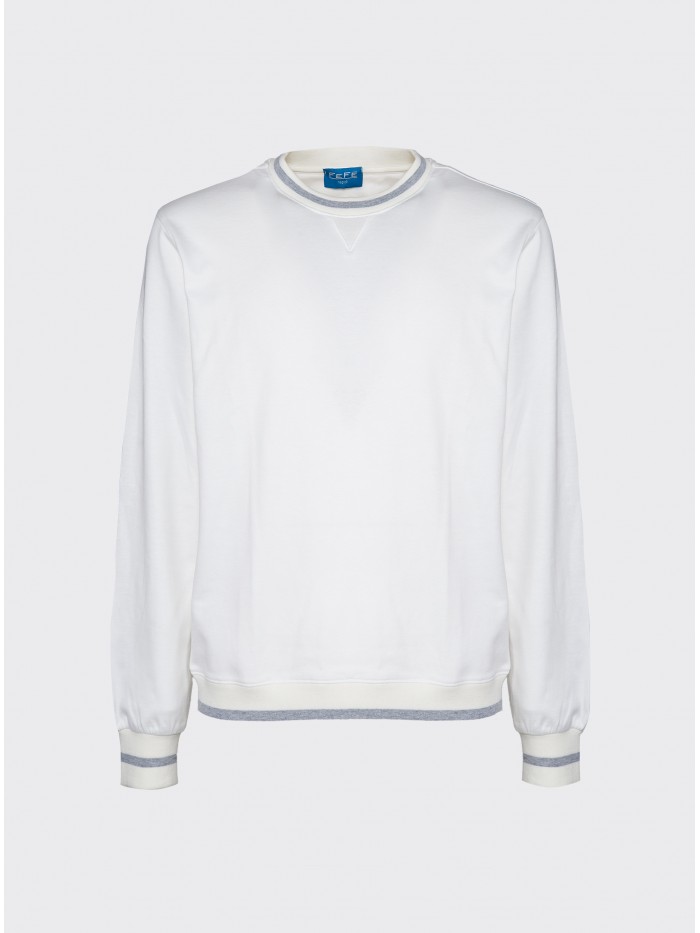 WHITE COTTON COMFORT CREW...