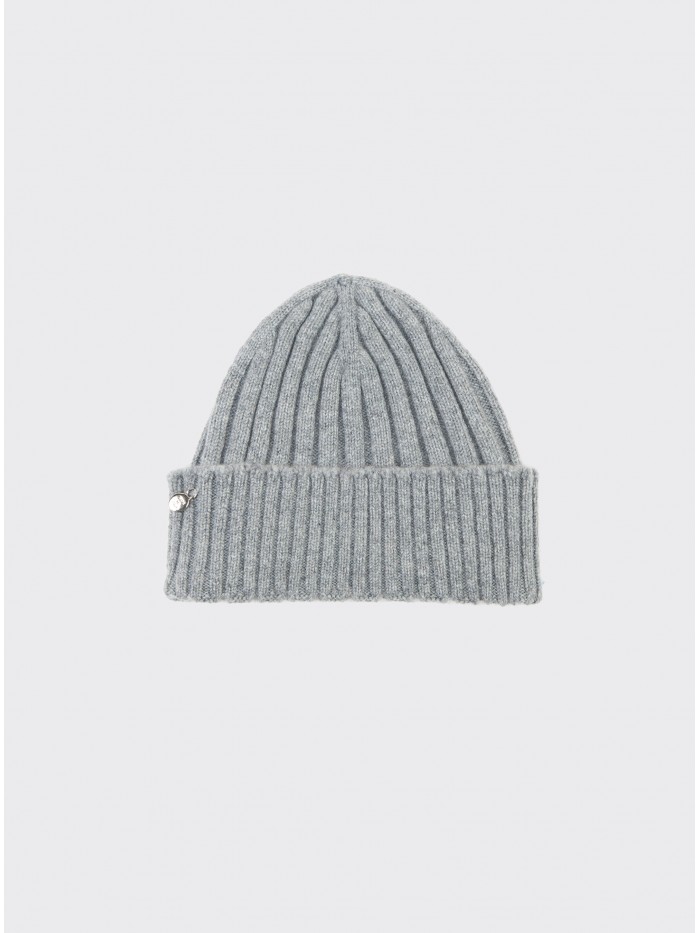 CASHMERE GREY ENGLISH KNIT HAT
