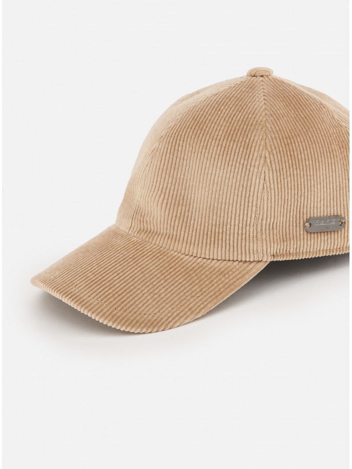 BEIGE VELVET BASEBALL CAP