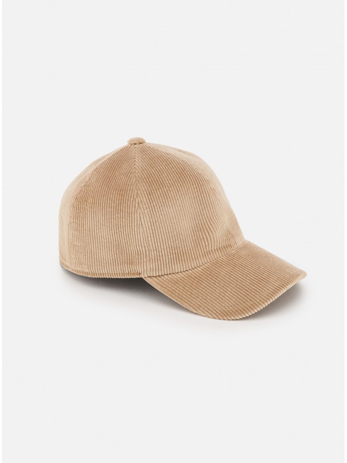 BEIGE VELVET BASEBALL CAP