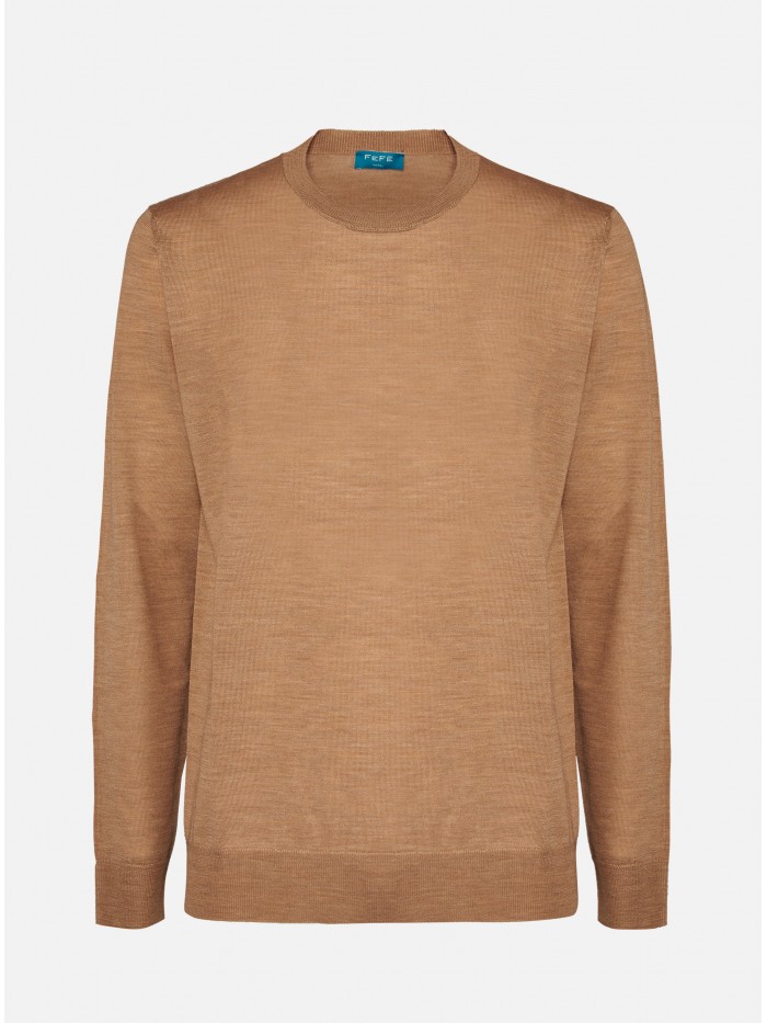 SUPERFINE WOOL CREAM CREW...