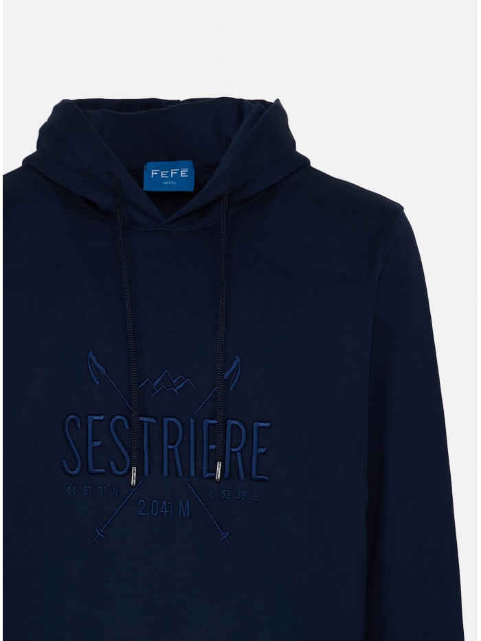 BLUE SESTRIERE COTTON HOODIE
