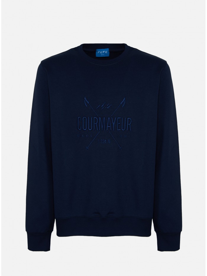BLUE COURMAYER COTTON CREW...