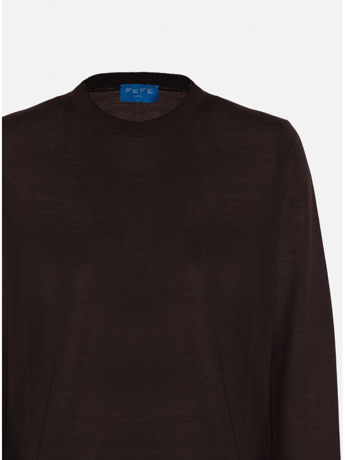 BROWN WOOL AND SILK...