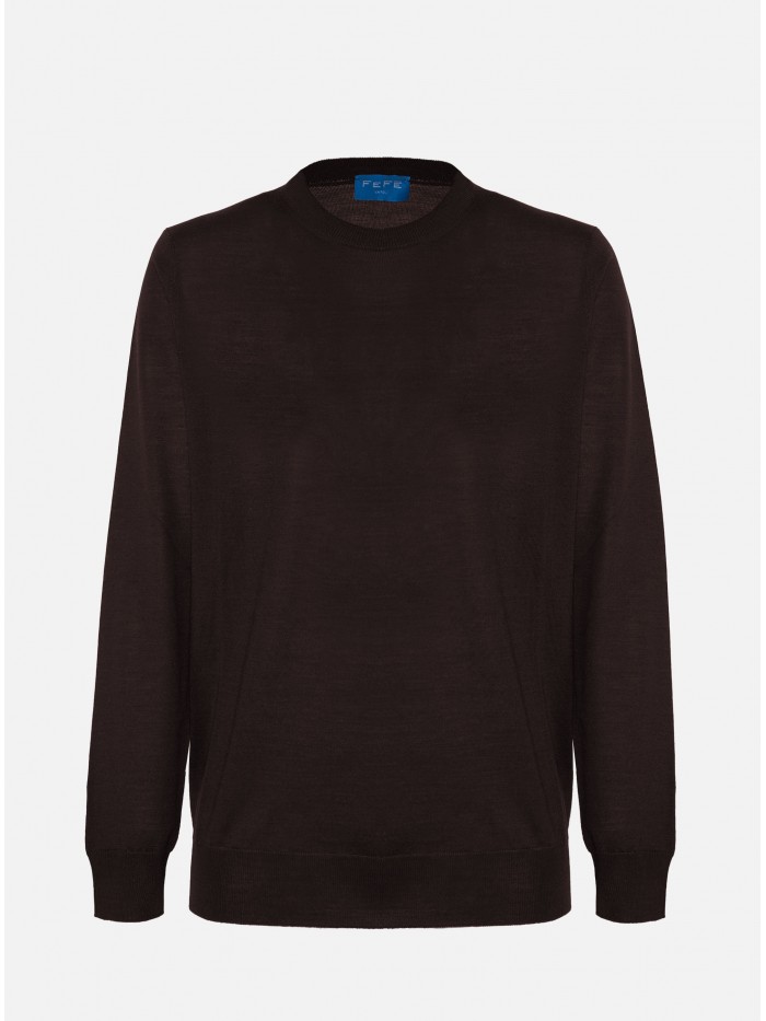 BROWN WOOL AND SILK...