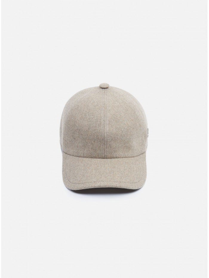 TAUPE CASHMERE BASEBALL CAP