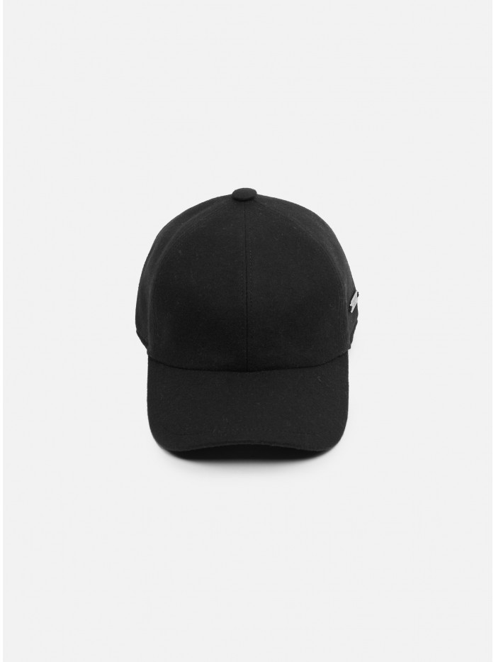 BLACK CASHMERE BASEBALL CAP