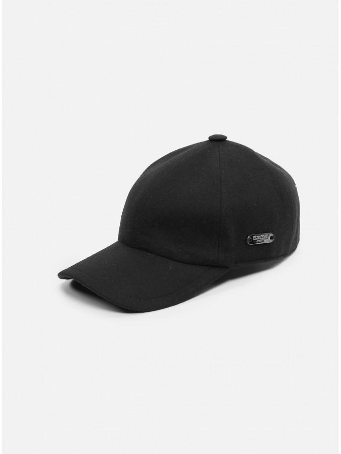 BLACK CASHMERE BASEBALL CAP