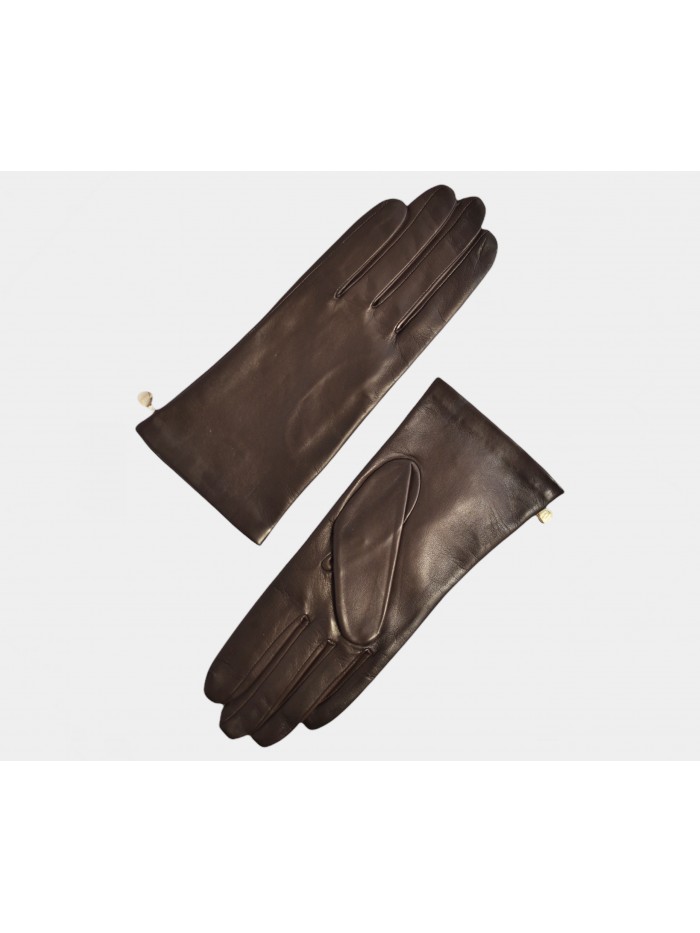 BROWN LEATHER WOMAN GLOVES