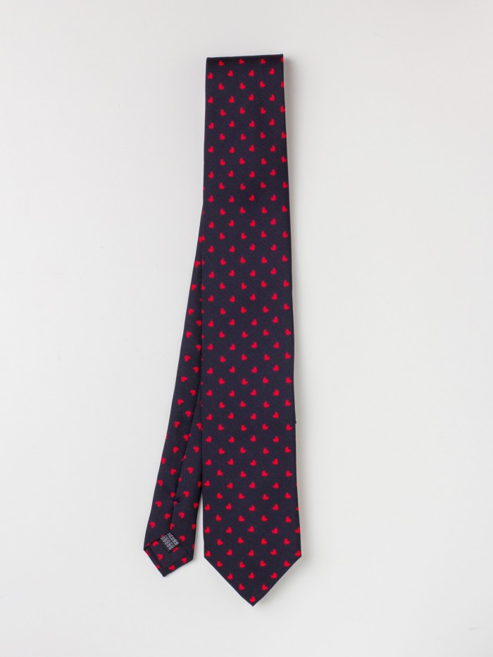 BLUE HEART DANDY SILK TIE