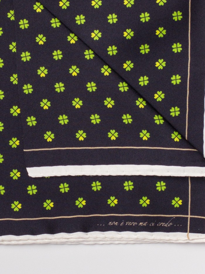 BLUE QUATRE-FOIL SILK...
