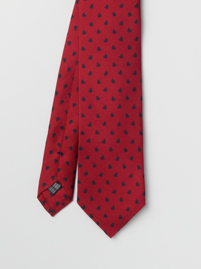 BORDEAUX HEART DANDY SILK TIE