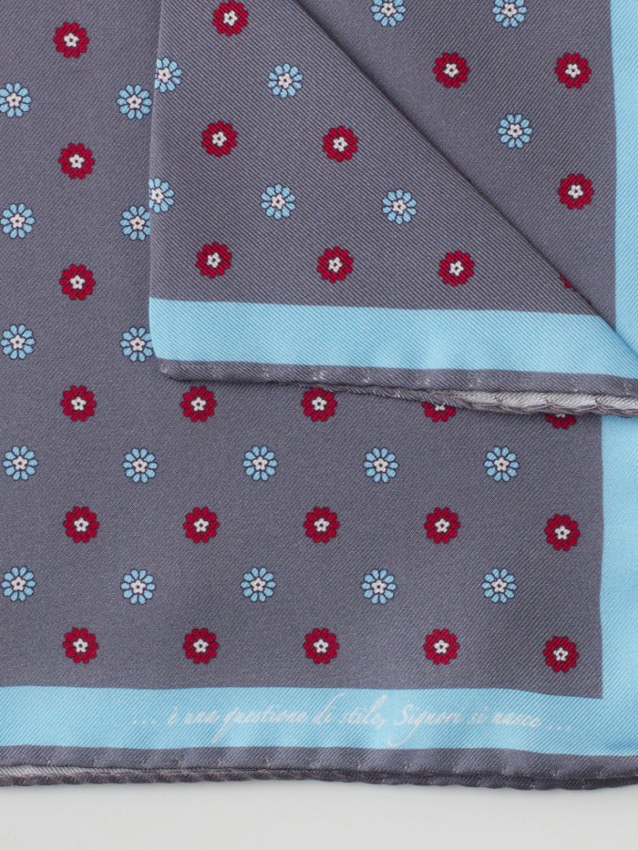 GREY FLOWERS SILK GENTLEMAN...