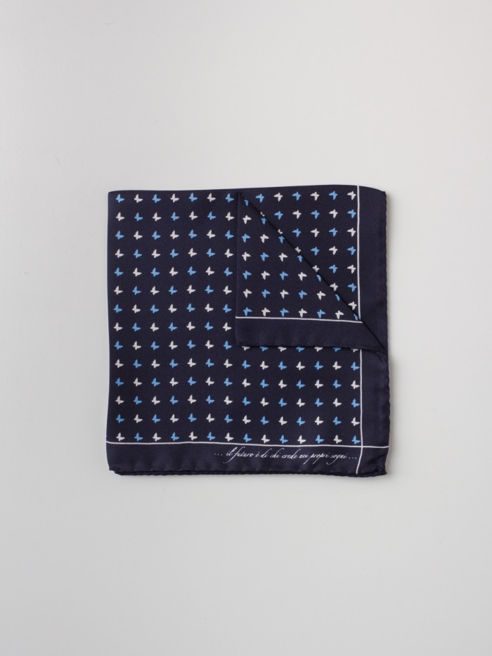 BLUE WHITE BUTTERFLY SILK...