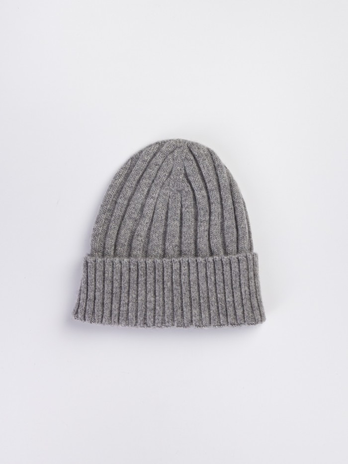 CASHMERE GREY ENGLISH KNIT HAT