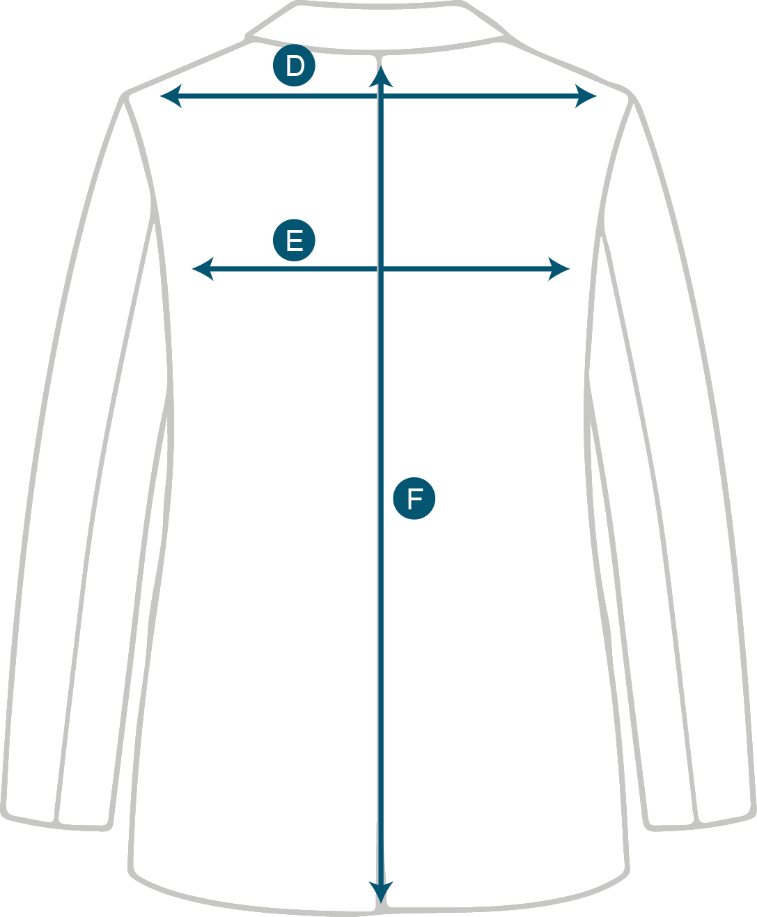 Back measurement guide for jacket